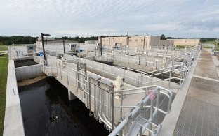 Pipes and equipment at the water treatment facility