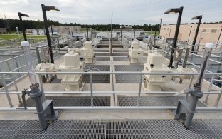 Pipes and equipment at the water treatment facility