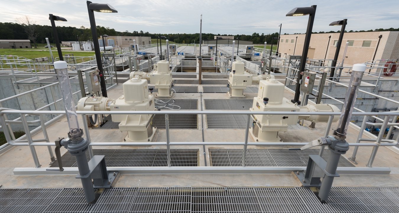 Pipes and equipment at the water treatment facility