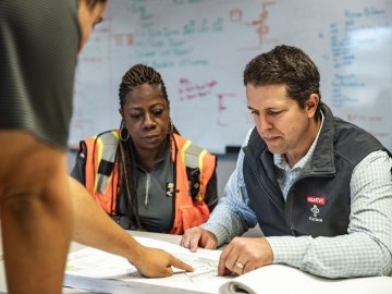 Team working at a table