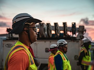 Construction workers on a jobsite.