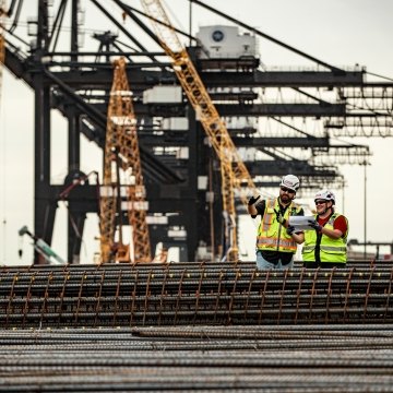 Construction workers at a jobsite