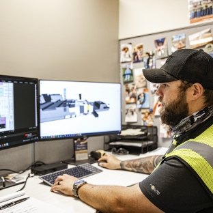 employee at computer