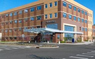 Exterior secondary entrance at Good Samaritan Hospital.