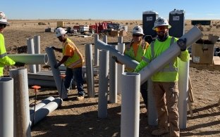 Construction workers at a solar jobsite.