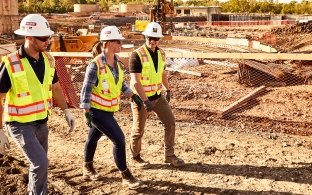 Construction workers on a jobsite.