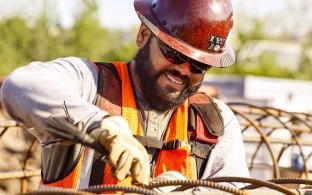 Construction worker on a jobsite. 