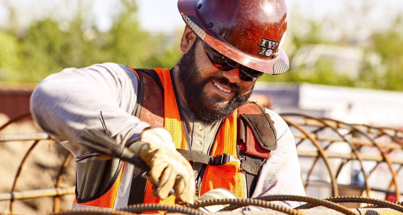 Construction worker on a jobsite. 