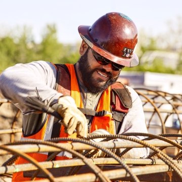 Construction worker on a jobsite. 