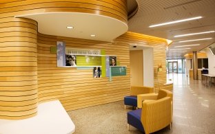 UC Davis — Betty Irene Moore Hall Seating Area with Photos on Wall