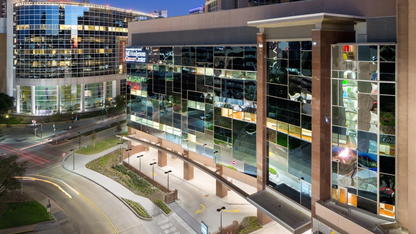 Aerial view of the MD Anderson Cancer Center Pavilion. 