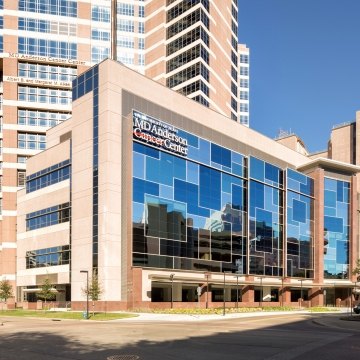 Aerial view of the MD Anderson Cancer Center Pavilion. 