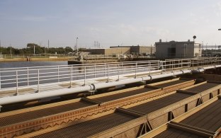 View of pipes and equipment at the facility