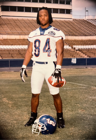 Shannon in college as a football player